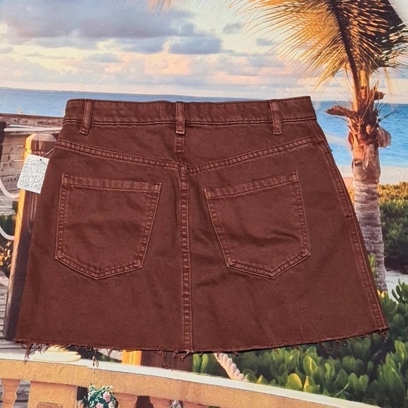 Free People‎ Zipper Denim Mini Skirt 25 NWT - Picture 4 of 5